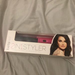 2 in 1 flat iron and hot brush in one
